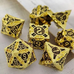 Metal D&D Dice Set  (Gold Black)